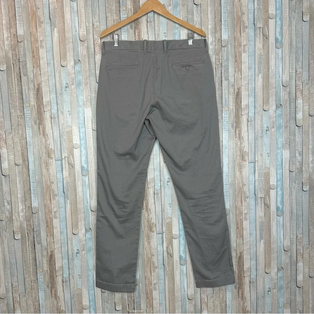 J Crew 33 Gray Stretch Chino Twill 770 Khaki‎ Pant Trouser Straight Fit Leg